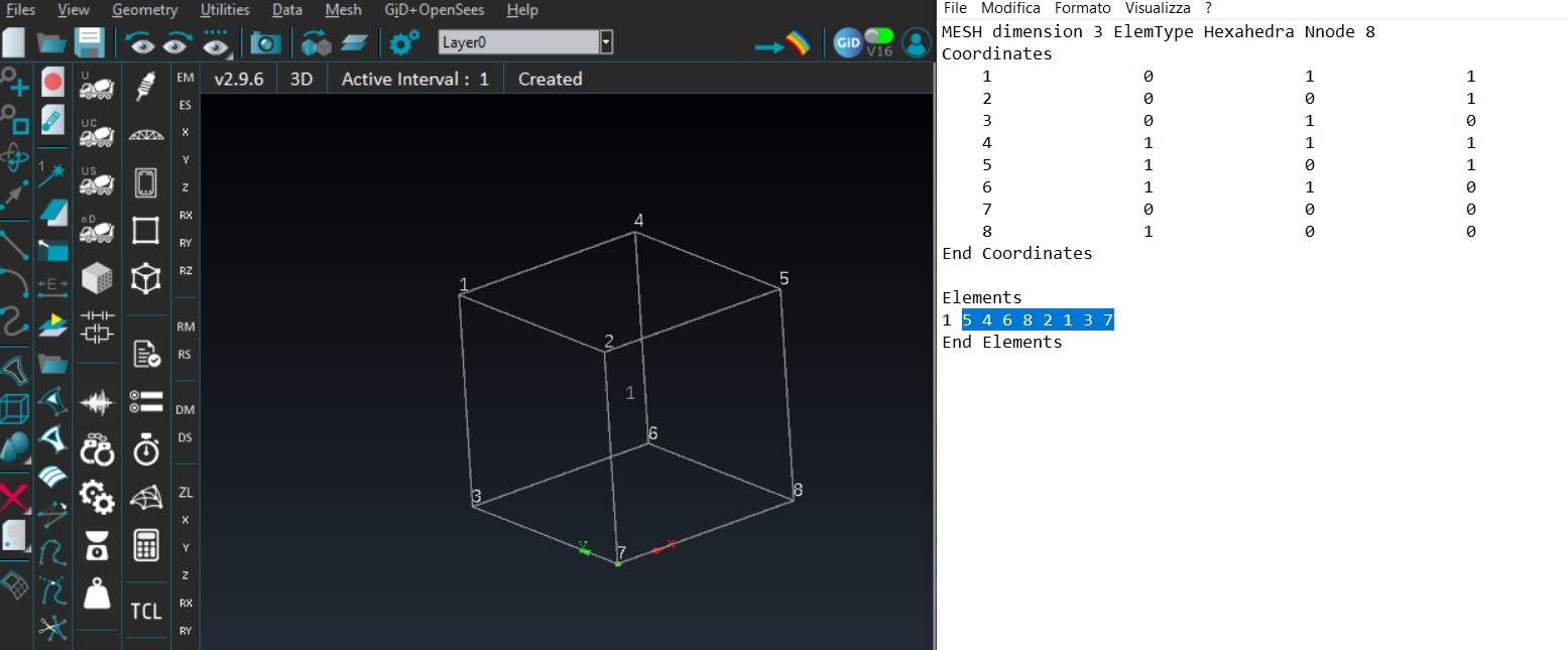 Geometry sx + GID mesh file dx