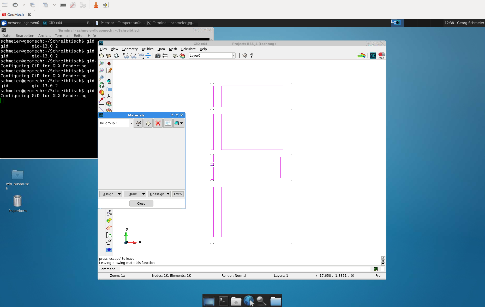 snapshot of the Material window in GiD